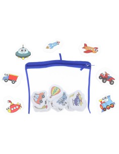 Vodolepky baby pěnové zvířátka do vody set 16ks v síťce na zip do vany