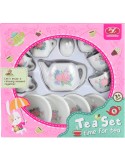 Čajový servis dětský porcelánový s růžičkami set s konvičkou a cukřenkou