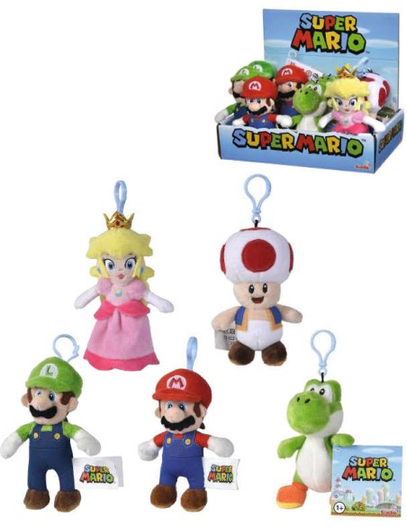 SIMBA PLYŠ Baby klíčenka Super Mario přívěsek na klíče 5 druhů
