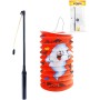 Lampion Halloween duch oválný 15cm set s hůlkou na baterie na svíčku Světlo