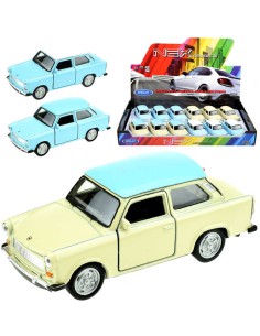 WELLY Auto retro model Trabant 601 10cm volný chod kov 4 barvy