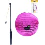 Lampion koule halloween pavouk 25cm na svíčku s hůlkou na baterie Světlo