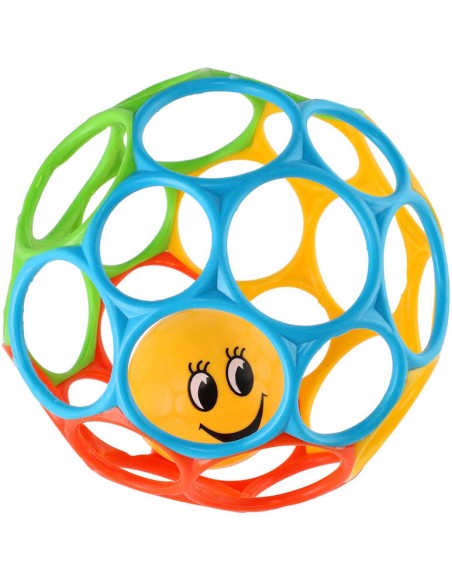Míček baby s chrastítkem 15cm barevný měkký plast pro miminko