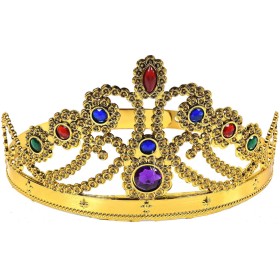 KARNEVAL Korunka princezna zlatá s drahokamy *KARNEVALOVÝ DOPLNĚK*