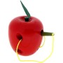 WOODY DŘEVO Provlékadlo Jablko s červíkem *DŘEVĚNÉ HRAČKY*