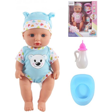 Panenka miminko 30cm set s doplňky pije čůrá na baterie Zvuk 2 barvy