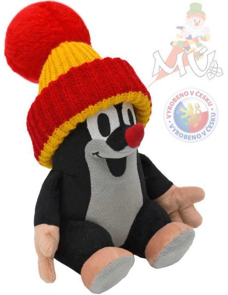 MORAVSKÁ ÚSTŘEDNA Krtek (krteček) sedící s červeným kulichem