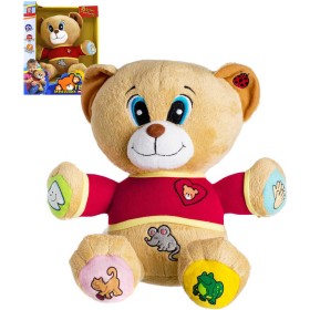 PLYŠ Medvěd Tedík 30cm CZ česky mluvící naučný na baterie říkanky Zvuk