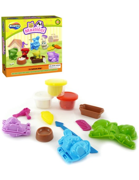 MAC TOYS Mazlíčci herní set modelína 3 kelímky s nástroji v krabici