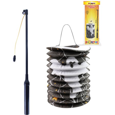 Lampion válec 15cm Halloween duch na svíčku / žárovku s hůlkou na baterie Světlo