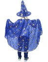 KARNEVAL Plášť kouzelnický modrý + klobouk vel.S (104-128cm) 3-8 let *KOSTÝM*