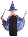 KARNEVAL Plášť kouzelnický modrý + klobouk vel.S (104-128cm) 3-8 let *KOSTÝM*
