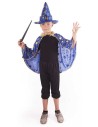 KARNEVAL Plášť kouzelnický modrý + klobouk vel.S (104-128cm) 3-8 let *KOSTÝM*