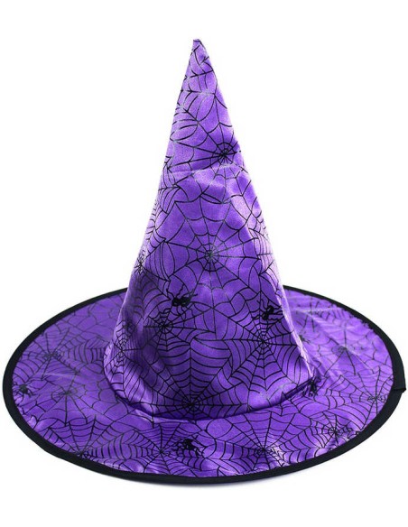 KARNEVAL Klobouk čaroděj fialový pavučina dětský KARNEVALOVÝ DOPLNĚK