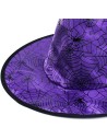 KARNEVAL Klobouk čaroděj fialový pavučina dětský KARNEVALOVÝ DOPLNĚK