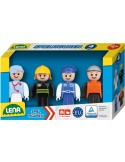 LENA Baby Truxx modrá sada figurek 8cm 4ks v krabici plast