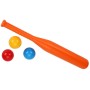 Baseballový dětský barevný set pálka 50cm se 3 míčky barvy plast