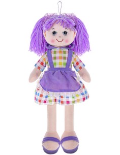 Panenka Nanynka textilní fialová látková mluví zpívá na baterie hadrová Zvuk CZ PLYŠ