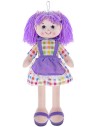 Panenka Nanynka textilní fialová látková mluví zpívá na baterie hadrová Zvuk CZ PLYŠ