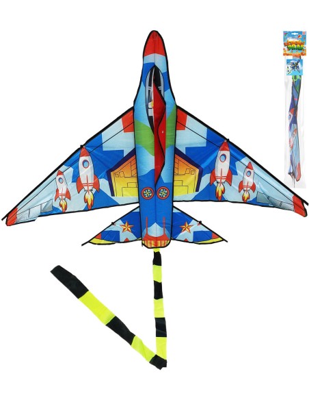 Drak létající letadlo 140cm raketa v sáčku plast nylonový