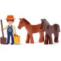 EFKO IGRÁČEK TRIO Farma set figurka kloubová + 2 koně