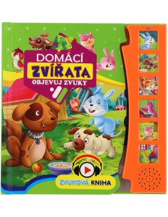 Knížka zvuková Domácí zvířata 19x20cm na baterie Zvuk