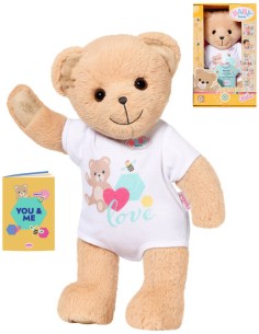 ZAPF BABY BORN Medvídek bílý obleček set s doplňky pro panenku PLYŠ