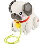 FISHER PRICE Baby pes mopslík chodící tahací na kolečkách plast