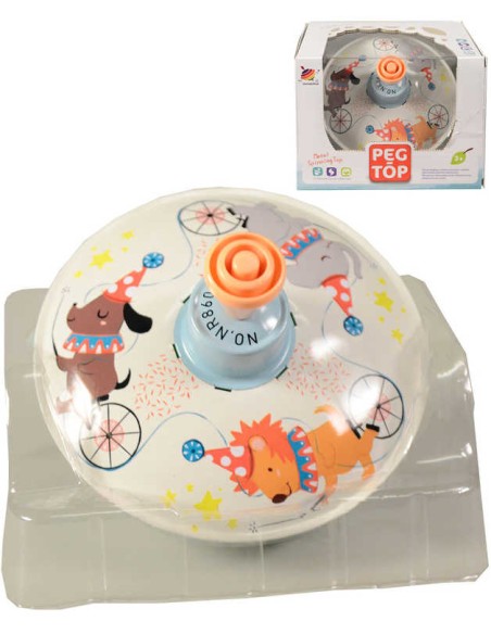 Hra dětská káča 11cm kovový vlček se zvířátky v krabici