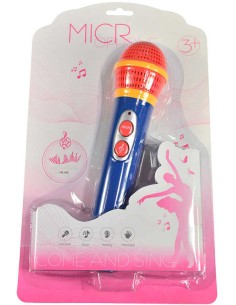 Mikrofon dětský holčičí 23cm na baterie Zvuk plast na kartě