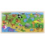 DŘEVO Puzzle safari zvířátka vkládací na desce 96 dílků