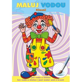 AKIM Maluj vodou podle barevných teček Klauni A5