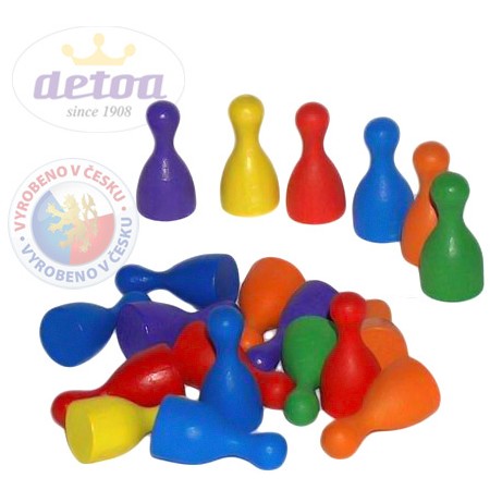 DETOA DŘEVO Figurky 25mm sada 24kusů v sáčku