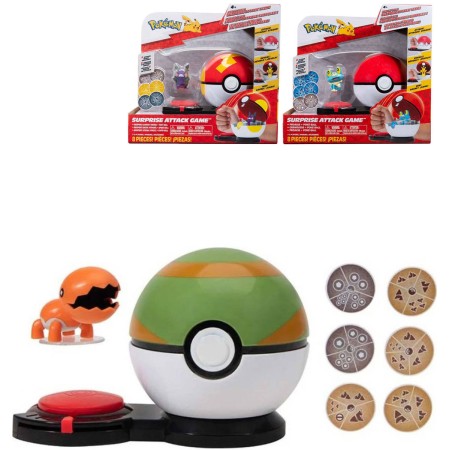 ORBICO Hra Surprise Attack herní set Pokémon + Pokeball s doplňky 3 druhy
