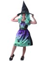 KARNEVAL Šaty Čarodějnice modrozelená vel. M (120-130cm) 5-9 let *KOSTÝM*