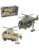 Vrtulník vojenský záchranářský 28cm s nosítky na baterie Světlo Zvuk 2 barvy