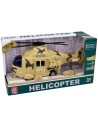 Vrtulník vojenský záchranářský 28cm s nosítky na baterie Světlo Zvuk 2 barvy