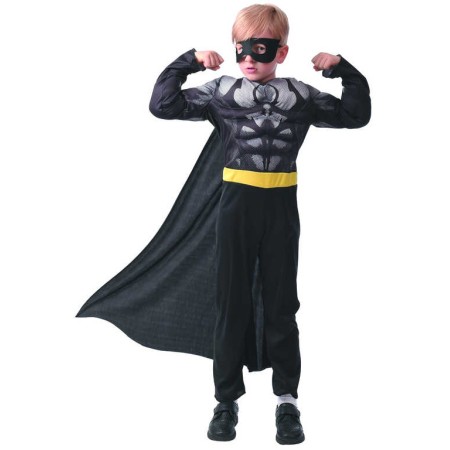 KARNEVAL Šaty akční hrdina černý vel. S (110-120 cm) 4-6 let KOSTÝM