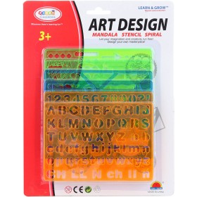 Inspiro šablony 6ks barevné na obkreslování kreativní set v krabici