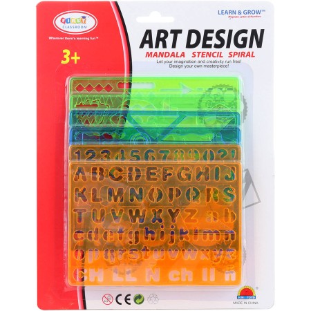 Inspiro šablony 6ks barevné na obkreslování kreativní set v krabici