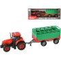 Traktor Zetor červený set s vlekem na setrvačník na baterie Světlo Zvuk