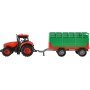 Traktor Zetor červený set s vlekem na setrvačník na baterie Světlo Zvuk