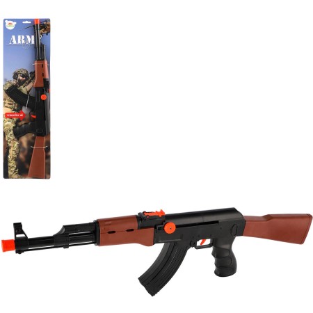 Samopal army plastový dětská zbraň na setrvačník na natažení na kartě