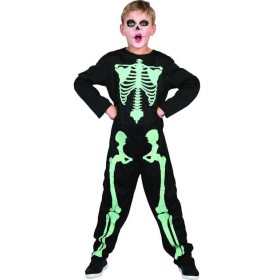 KARNEVAL Šaty kostra svítící ve tmě vel.M (120-130 cm) 5-9 let KOSTÝM