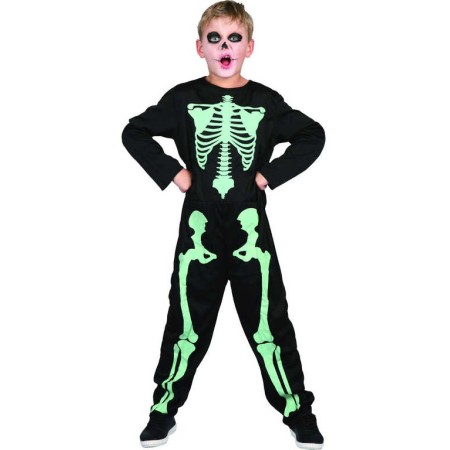 KARNEVAL Šaty Kostra svítí ve tmě vel. L (130-140cm) 9-12 let *KOSTÝM*