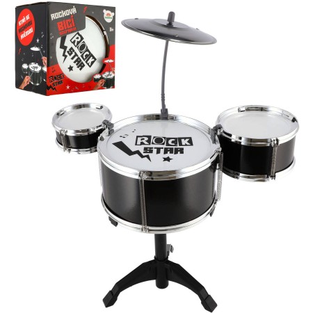 Bicí souprava dětská Rock Star set 3x buben na stojanu s činely plast