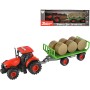 Traktor Zetor set s vlekem a balíky na setrvačník na baterie Světlo Zvuk