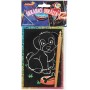 Obrázek škrabací třpytivý barevný 15x10cm hologramový set s nástrojem různé druhy