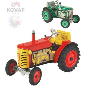 KOVAP Traktor Zetor solo 1:25 kovový na klíček 3 rychlosti s převodovkou