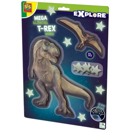 SES CREATIVE Explore Dinosauři s hvězdami nástěnná dekorace ve tmě svítící